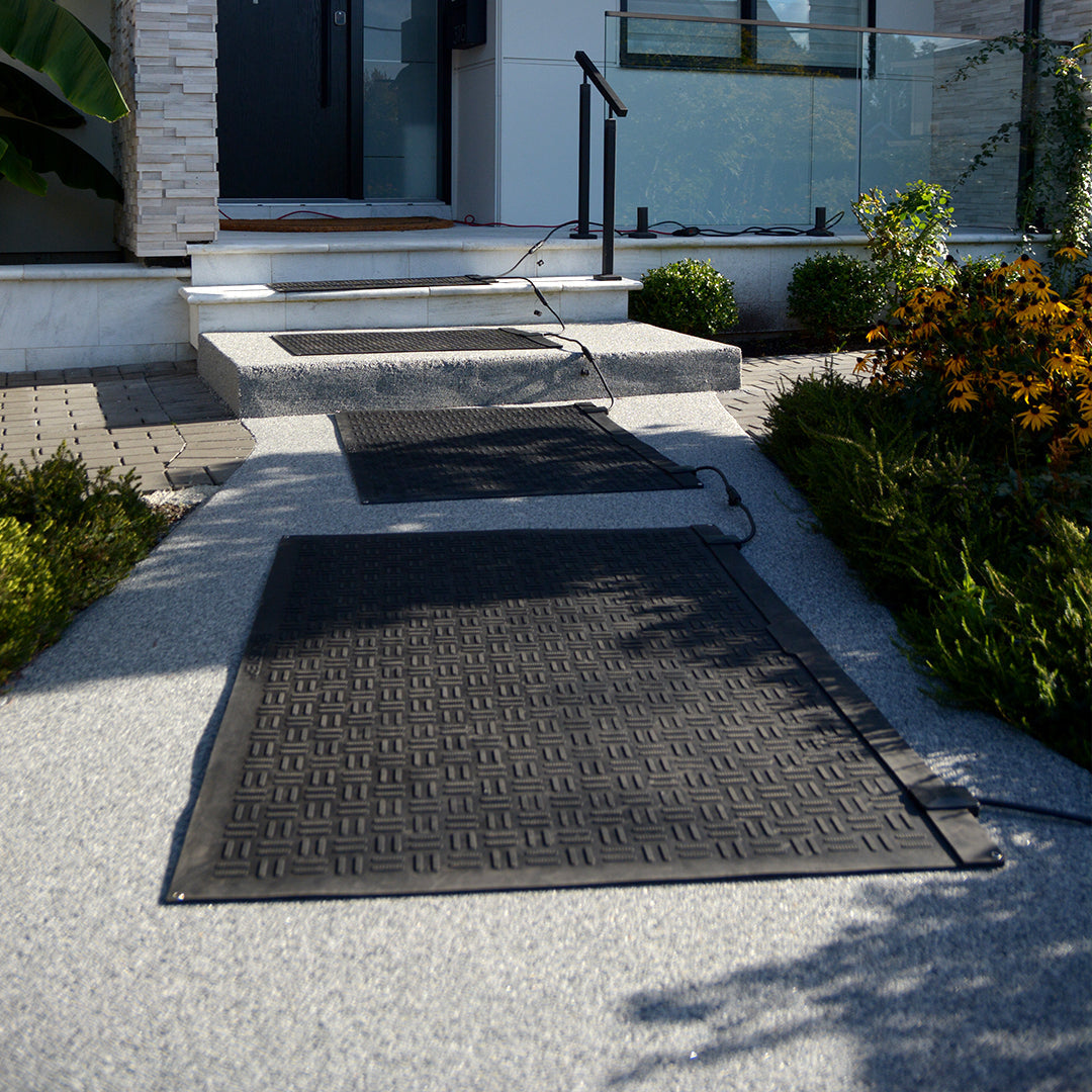 hot step mat system laid across long walkway